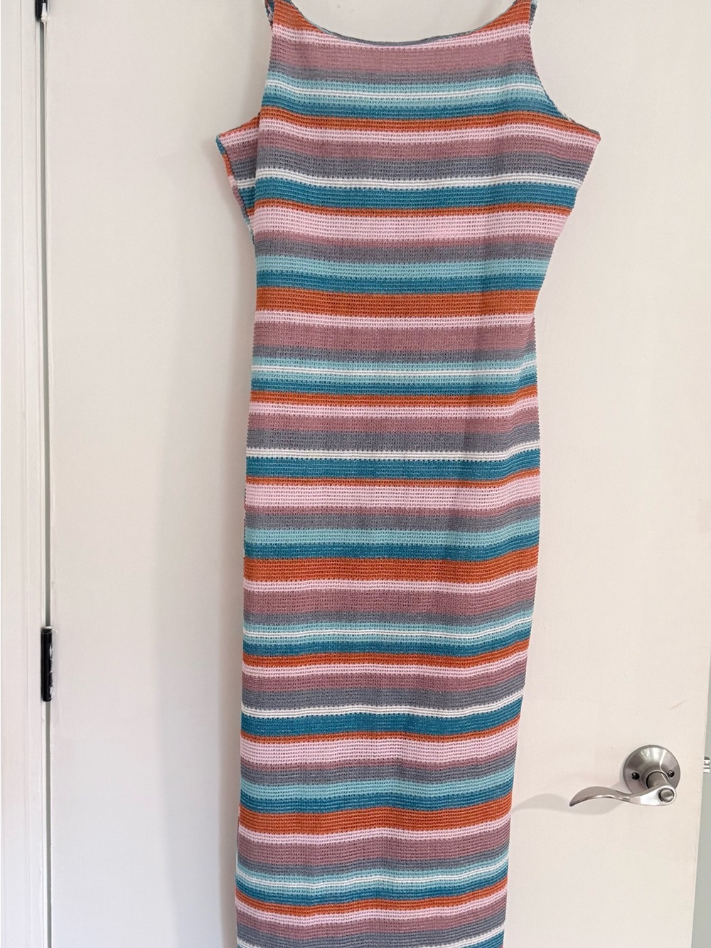 Striped Knit Maxi Dress in Multi-Color